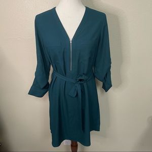 Express Emerald Green Tie Waist Dress Size S